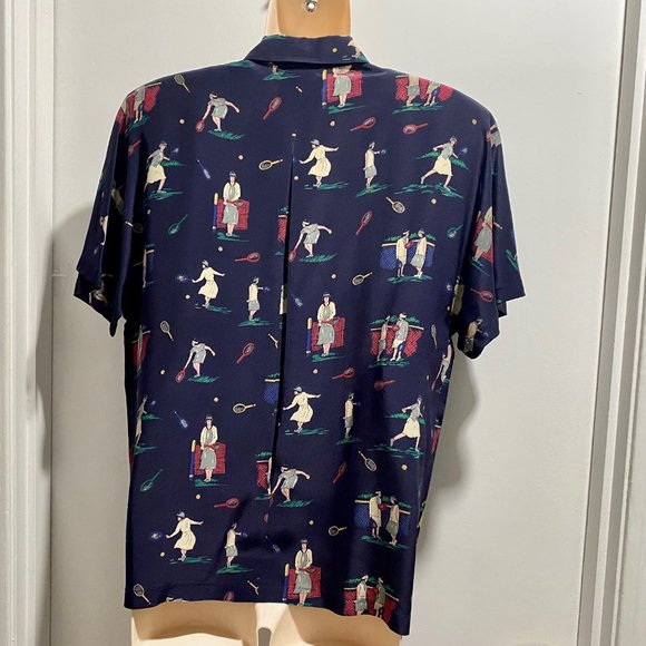 (6) Vintage Spenser Jeremy Beach TENNIS GOLF Novelty All Over Pr. Silk B… - Picture 4 of 6